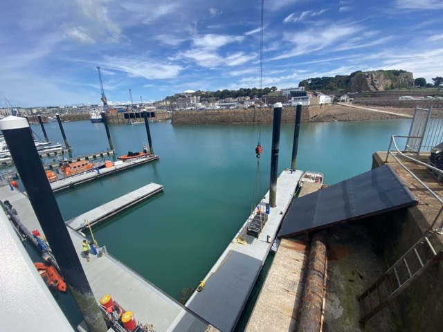 CTV and large yacht berths with Crane operation serving pontoon